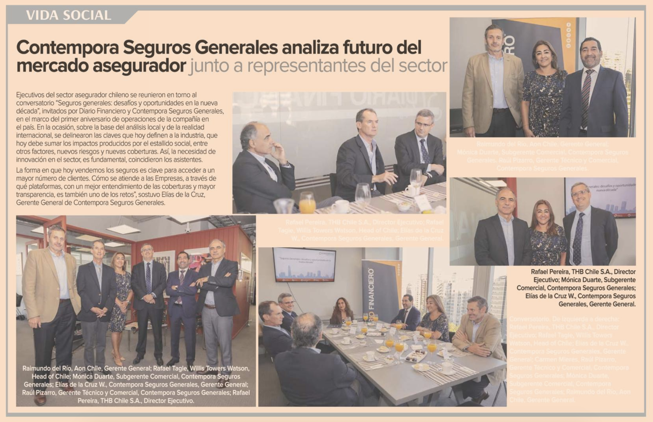 Contempora Seguros Generales analiza futuro del mercado asegurador junto a representantes del sector